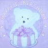 2001 Baby Birthday Girl Teddy Serviette