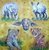 2525 Safari Elefant Tiger Nashorn Serviette