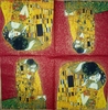 4568 Gustav Klimt Der Kuss rot Serviette