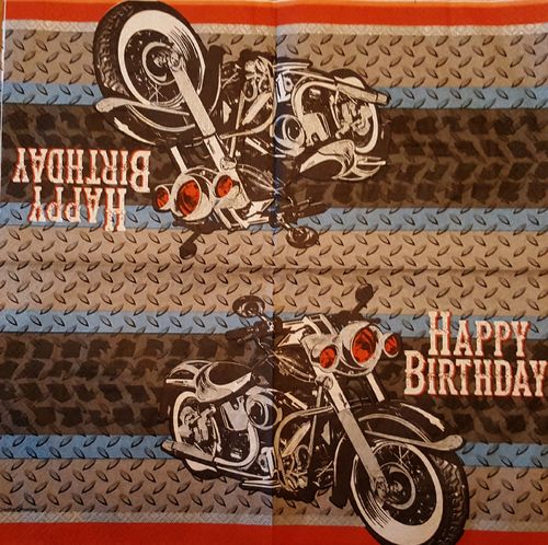 10530 Motorrad Birthday Serviette