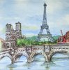 10758 Paris in Watercolour Serviette