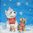11222 Two Dogs enjoy the Snow Serviette