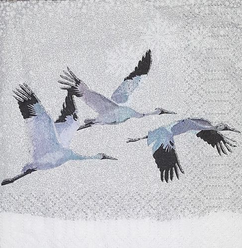 11421 Snowfall Cranes Serviette