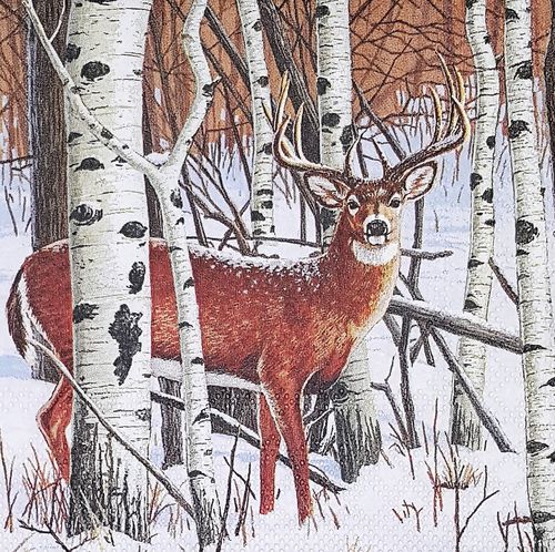 11423 Deer in Forest Serviette