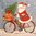 11487 Santa on bike Serviette