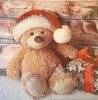 11509 Christmas Teddy with Present Serviette