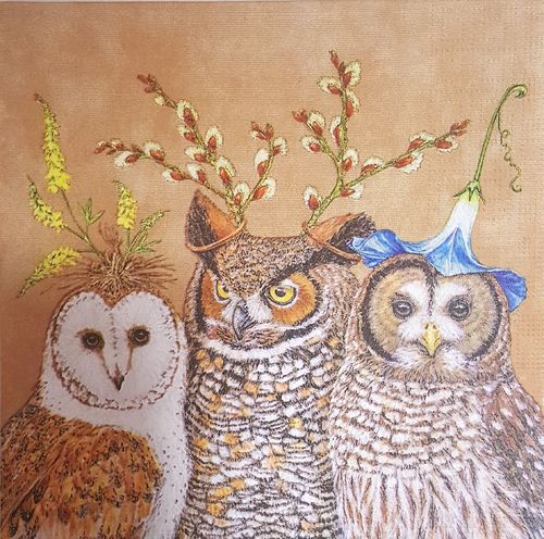11601 Owl Family Serviette