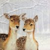 12031 Fallow Deer in Winter Serviette