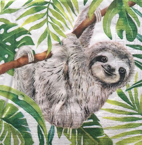 12289 Tropical Sloth Serviette