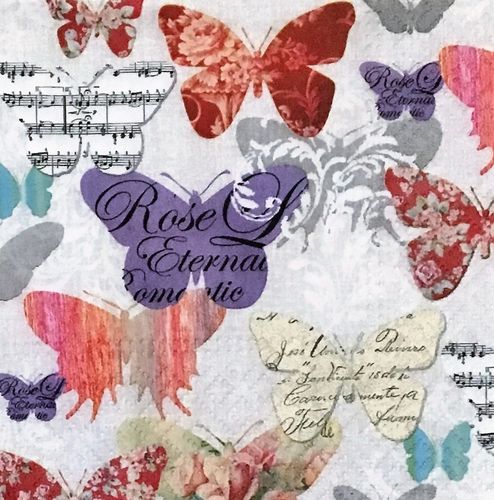 12657 Romantic Butterflies Serviette